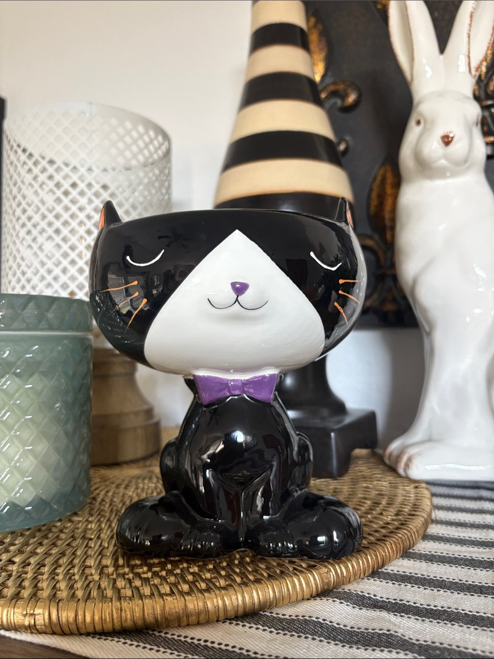 🆕Adorable Black Cat Halloween Candy Dish